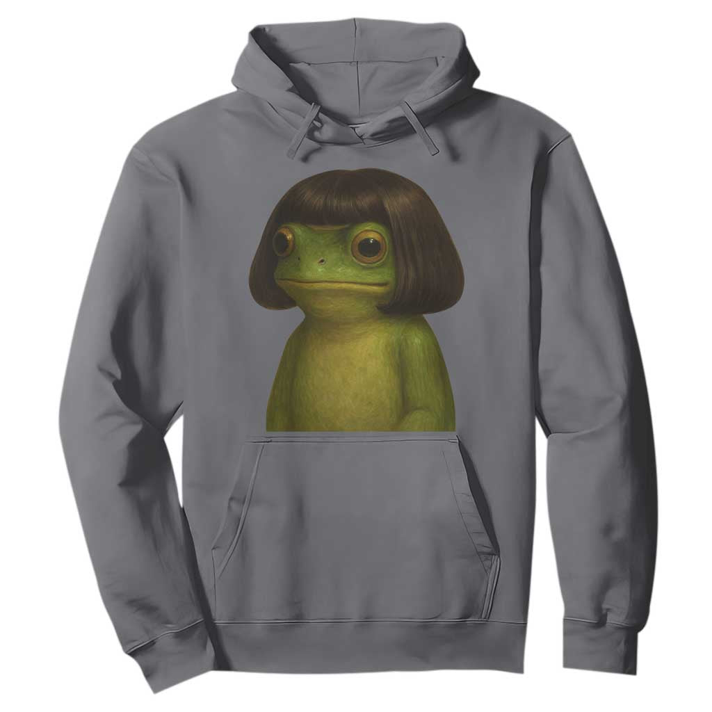 Funny Frog Bob Haircut Meme Hoodie Silly Toad Trends TS10 Charcoal Print Your Wear