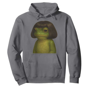 Funny Frog Bob Haircut Meme Hoodie Silly Toad Trends TS10 Charcoal Print Your Wear