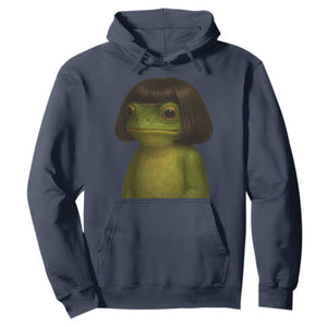 Funny Frog Bob Haircut Meme Hoodie Silly Toad Trends TS10 Navy Print Your Wear