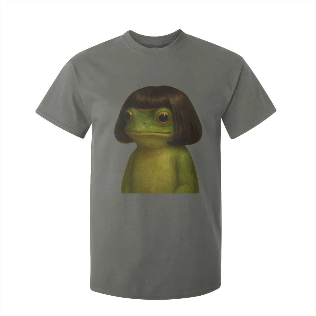 Funny Frog Bob Haircut Meme T Shirt For Kid Silly Toad Trends TS10 Military Green Print Your Wear