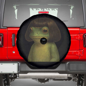 Funny Frog Bob Haircut Meme Spare Tire Cover Silly Toad Trends TS10 Black Print Your Wear