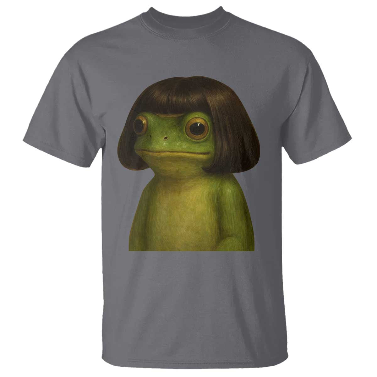 Funny Frog Bob Haircut Meme T Shirt Silly Toad Trends TS10 Charcoal Print Your Wear