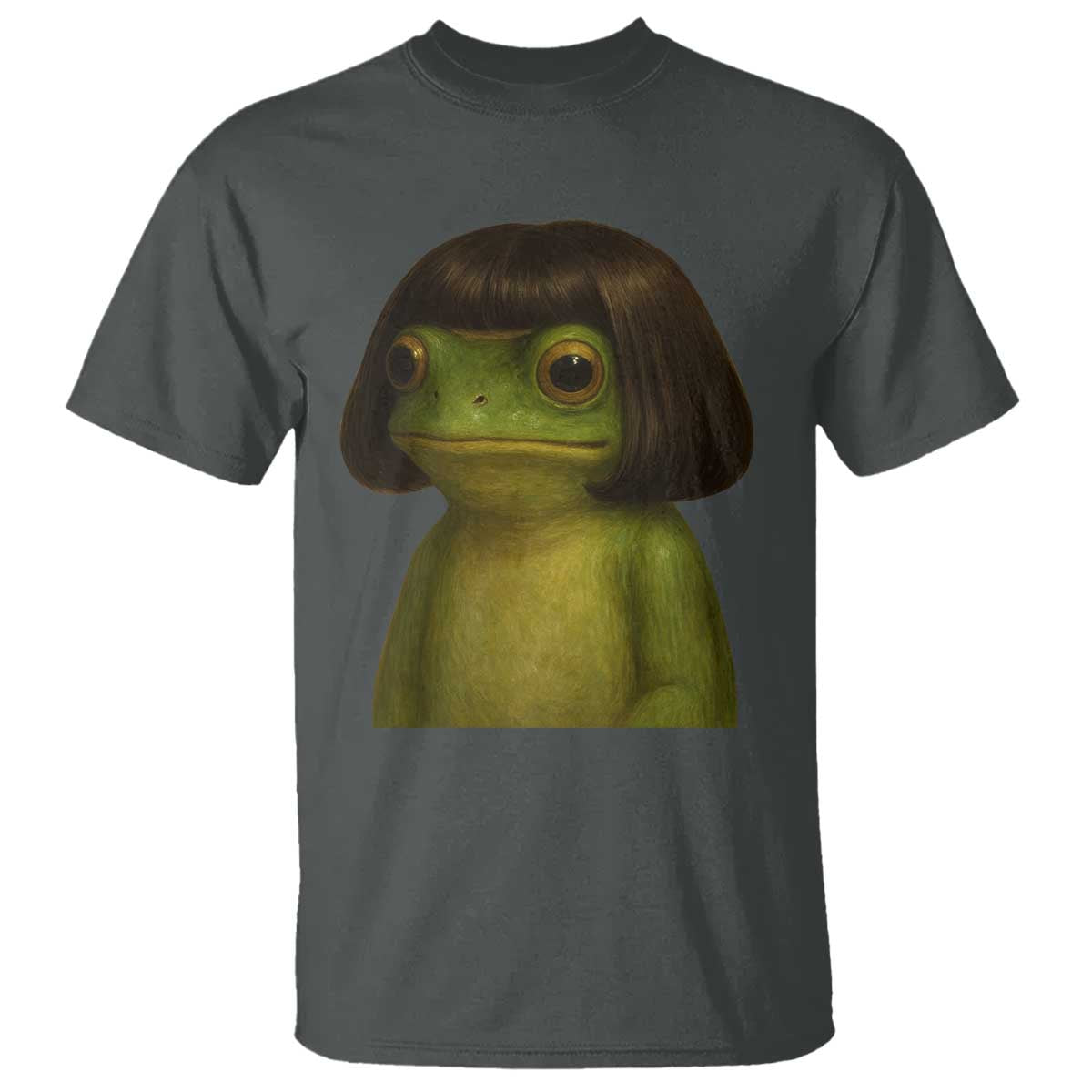 Funny Frog Bob Haircut Meme T Shirt Silly Toad Trends TS10 Dark Heather Print Your Wear