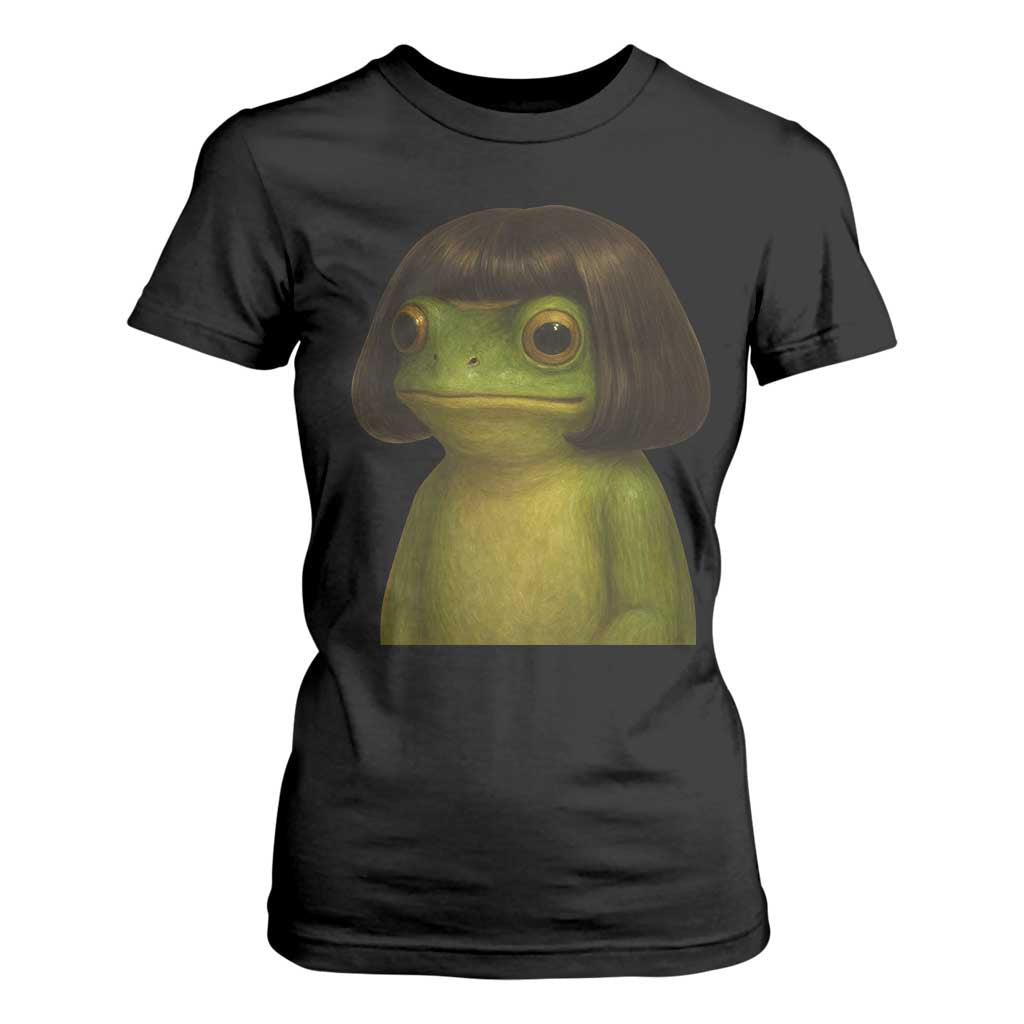 Funny Frog Bob Haircut Meme T Shirt For Women Silly Toad Trends TS10 Black Print Your Wear