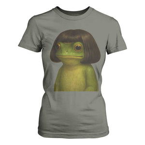 Funny Frog Bob Haircut Meme T Shirt For Women Silly Toad Trends TS10 Military Green Print Your Wear
