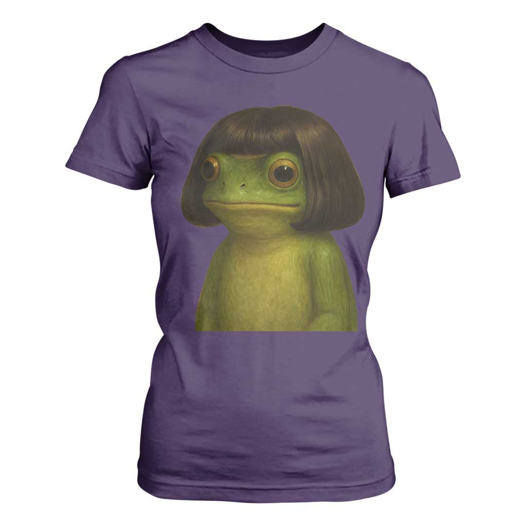 Funny Frog Bob Haircut Meme T Shirt For Women Silly Toad Trends TS10 Purple Print Your Wear