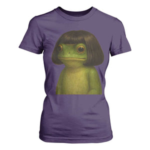 Funny Frog Bob Haircut Meme T Shirt For Women Silly Toad Trends TS10 Purple Print Your Wear