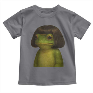 Funny Frog Bob Haircut Meme Toddler T Shirt Silly Toad Trends TS10 Charcoal Print Your Wear