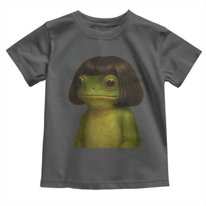 Funny Frog Bob Haircut Meme Toddler T Shirt Silly Toad Trends TS10 Dark Heather Print Your Wear