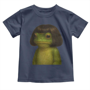 Funny Frog Bob Haircut Meme Toddler T Shirt Silly Toad Trends TS10 Navy Print Your Wear