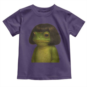 Funny Frog Bob Haircut Meme Toddler T Shirt Silly Toad Trends TS10 Purple Print Your Wear