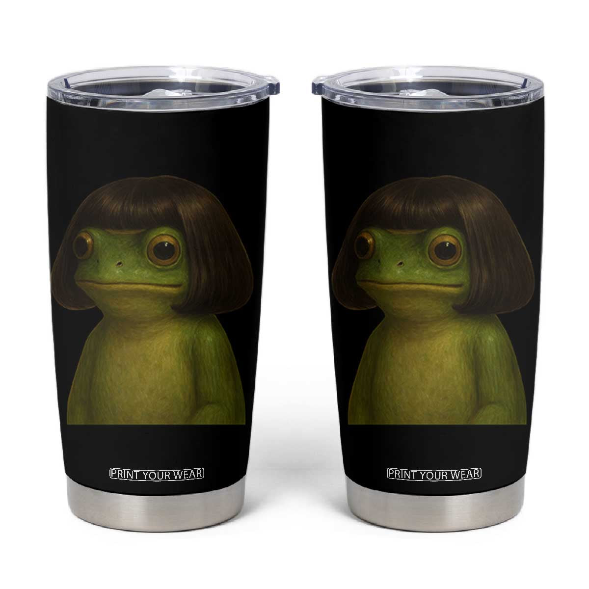 Funny Frog Bob Haircut Meme Tumbler Cup Silly Toad Trends TS10 Black Print Your Wear