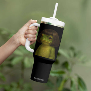 Funny Frog Bob Haircut Meme Tumbler With Handle Silly Toad Trends TS10 Print Your Wear