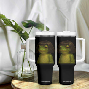 Funny Frog Bob Haircut Meme Tumbler With Handle Silly Toad Trends TS10 Print Your Wear