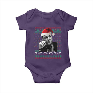 Funny Ugly Christmas Baby Onesie Funny Mafia Gangster Santa Sopranos Smoking TS10 Purple Print Your Wear