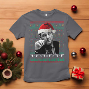 Funny Ugly Christmas T Shirt Funny Mafia Gangster Santa Sopranos Smoking TS10 Charcoal Print Your Wear