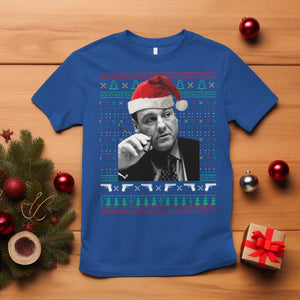 Funny Ugly Christmas T Shirt Funny Mafia Gangster Santa Sopranos Smoking TS10 Royal Blue Print Your Wear