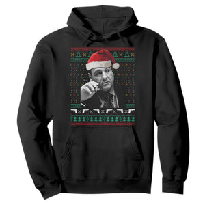 Funny Ugly Christmas Hoodie Funny Mafia Gangster Santa Sopranos Smoking TS10 Black Print Your Wear