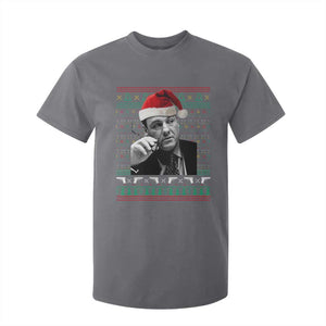 Funny Ugly Christmas T Shirt For Kid Funny Mafia Gangster Santa Sopranos Smoking TS10 Charcoal Print Your Wear