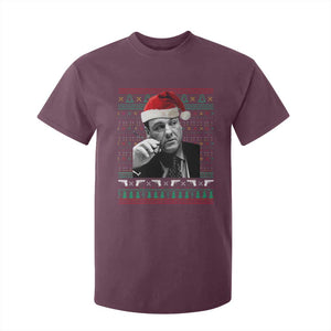 Funny Ugly Christmas T Shirt For Kid Funny Mafia Gangster Santa Sopranos Smoking TS10 Maroon Print Your Wear