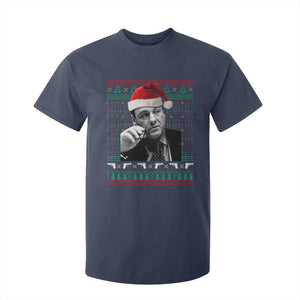 Funny Ugly Christmas T Shirt For Kid Funny Mafia Gangster Santa Sopranos Smoking TS10 Navy Print Your Wear