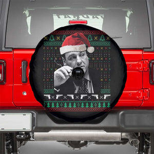Funny Ugly Christmas Spare Tire Cover Funny Mafia Gangster Santa Sopranos Smoking TS10 Black Print Your Wear