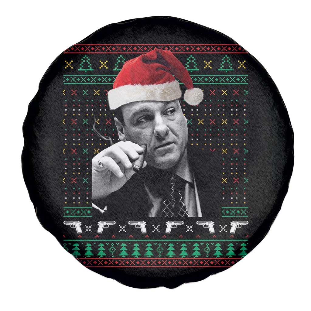 Funny Ugly Christmas Spare Tire Cover Funny Mafia Gangster Santa Sopranos Smoking TS10 Print Your Wear