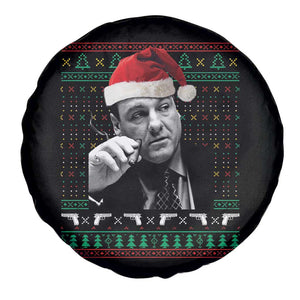 Funny Ugly Christmas Spare Tire Cover Funny Mafia Gangster Santa Sopranos Smoking TS10 Print Your Wear