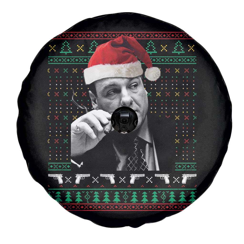 Funny Ugly Christmas Spare Tire Cover Funny Mafia Gangster Santa Sopranos Smoking TS10 Print Your Wear