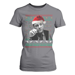 Funny Ugly Christmas T Shirt For Women Funny Mafia Gangster Santa Sopranos Smoking TS10 Charcoal Print Your Wear