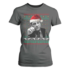 Funny Ugly Christmas T Shirt For Women Funny Mafia Gangster Santa Sopranos Smoking TS10 Dark Heather Print Your Wear