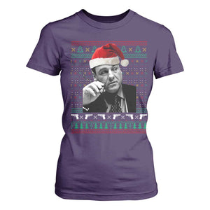 Funny Ugly Christmas T Shirt For Women Funny Mafia Gangster Santa Sopranos Smoking TS10 Purple Print Your Wear