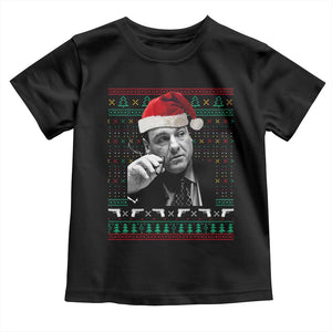 Funny Ugly Christmas Toddler T Shirt Funny Mafia Gangster Santa Sopranos Smoking TS10 Black Print Your Wear