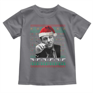 Funny Ugly Christmas Toddler T Shirt Funny Mafia Gangster Santa Sopranos Smoking TS10 Charcoal Print Your Wear