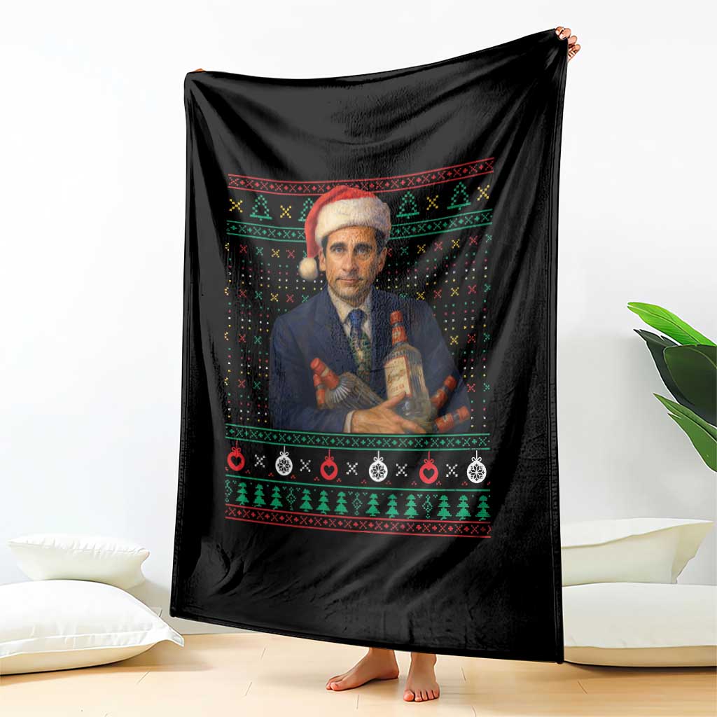 Office Christmas Movie Throw Blanket Funny Retro 90s Movie Ugly Xmas TS10 Print Your Wear
