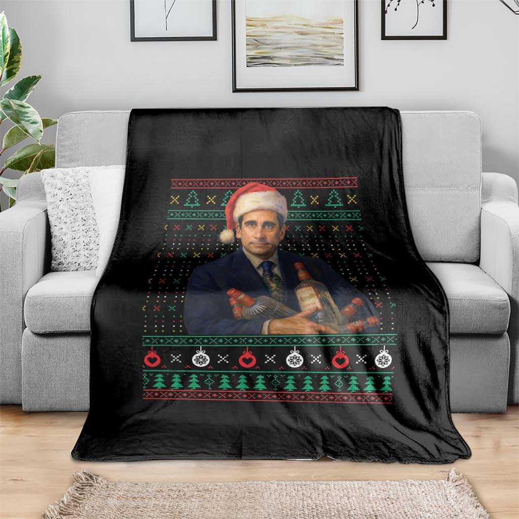 Office Christmas Movie Throw Blanket Funny Retro 90s Movie Ugly Xmas TS10 Print Your Wear