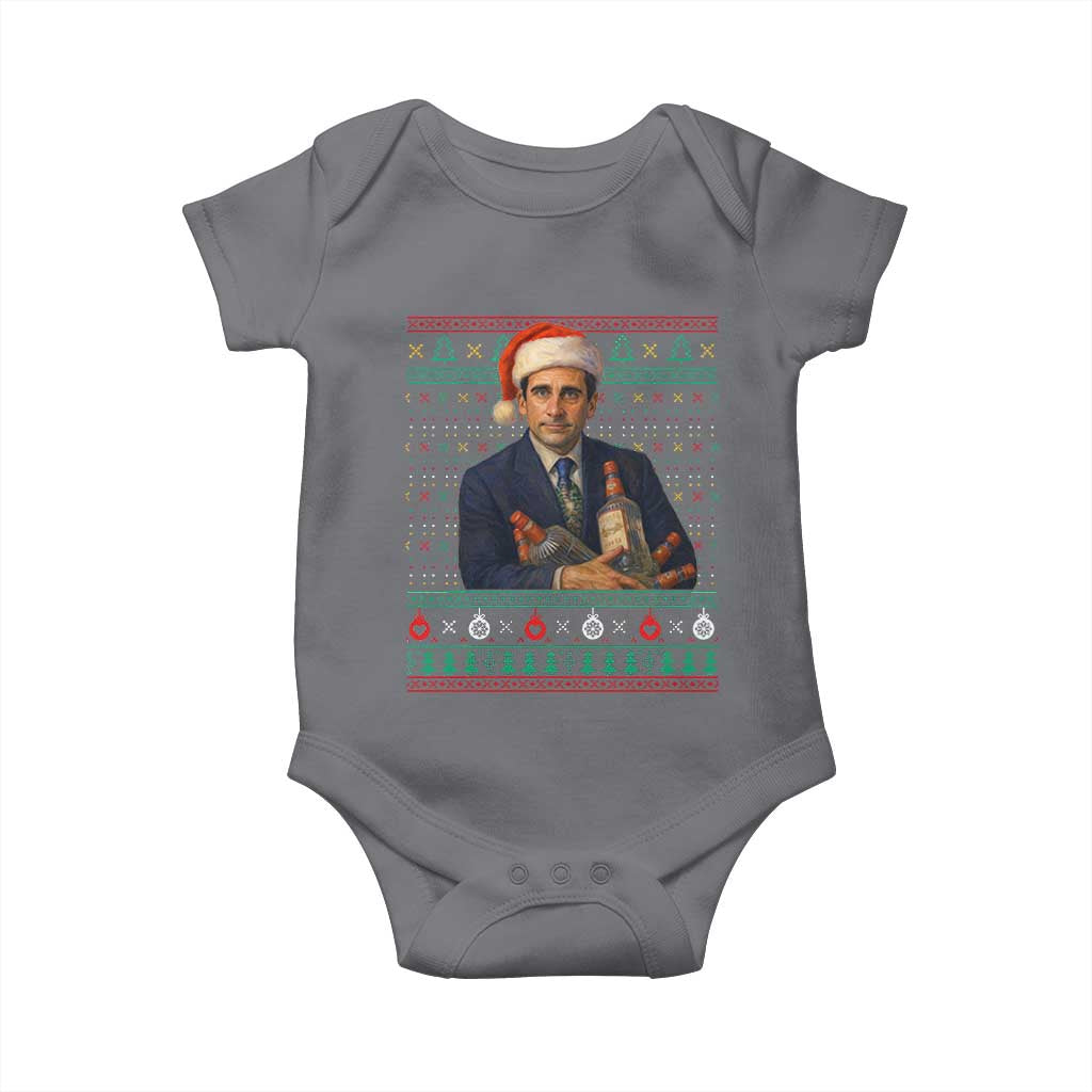 Office Christmas Movie Baby Onesie Funny Retro 90s Movie Ugly Xmas TS10 Charcoal Print Your Wear