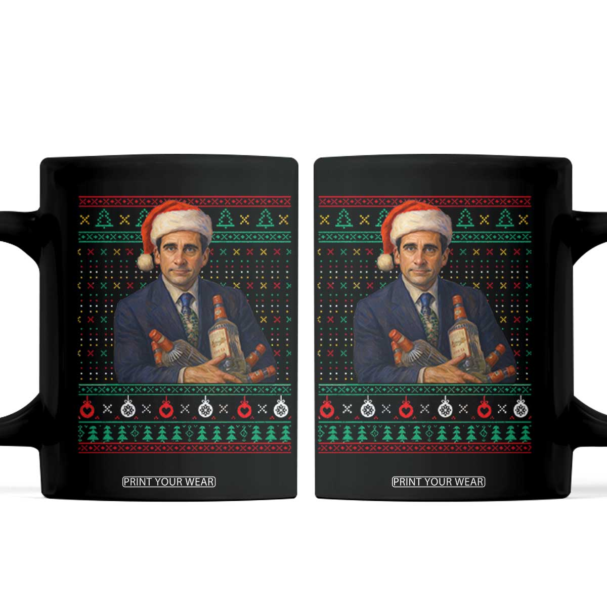 Office Christmas Movie Coffee Mug Funny Retro 90s Movie Ugly Xmas TS10 Black Print Your Wear