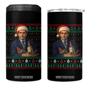 Office Christmas Movie 4 in 1 Can Cooler Tumbler Funny Retro 90s Movie Ugly Xmas TS10 One Size: 16 oz Black Print Your Wear