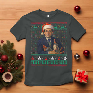 Office Christmas Movie T Shirt Funny Retro 90s Movie Ugly Xmas TS10 Dark Heather Print Your Wear