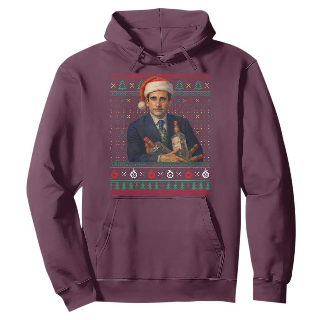 Office Christmas Movie Hoodie Funny Retro 90s Movie Ugly Xmas TS10 Maroon Print Your Wear