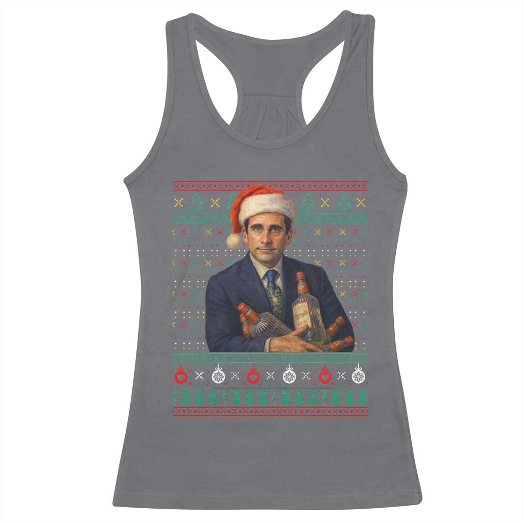 Office Christmas Movie Racerback Tank Top Funny Retro 90s Movie Ugly Xmas TS10 Charcoal Print Your Wear