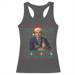 Office Christmas Movie Racerback Tank Top Funny Retro 90s Movie Ugly Xmas TS10 Dark Heather Print Your Wear