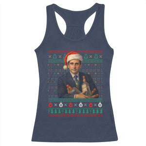 Office Christmas Movie Racerback Tank Top Funny Retro 90s Movie Ugly Xmas TS10 Navy Print Your Wear
