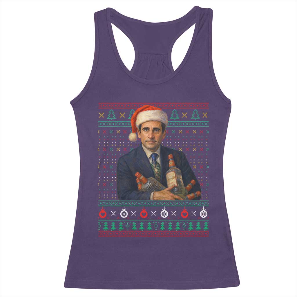 Office Christmas Movie Racerback Tank Top Funny Retro 90s Movie Ugly Xmas TS10 Purple Print Your Wear