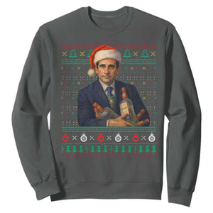 Office Christmas Movie Sweatshirt Funny Retro 90s Movie Ugly Xmas TS10 Dark Heather Print Your Wear