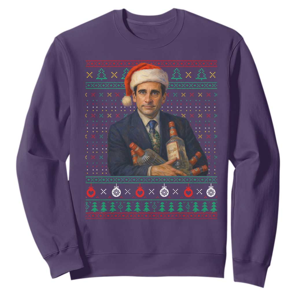 Office Christmas Movie Sweatshirt Funny Retro 90s Movie Ugly Xmas TS10 Purple Print Your Wear