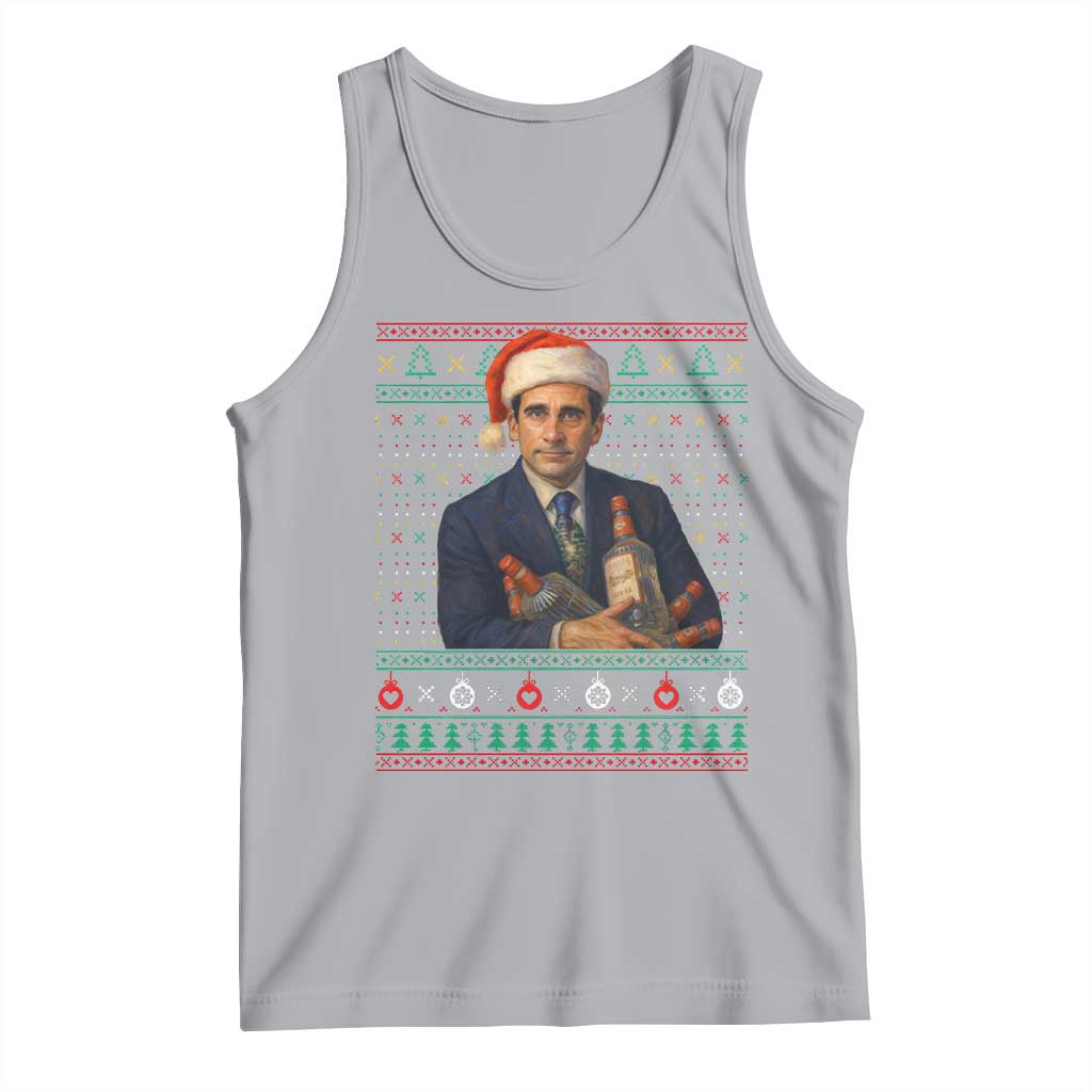 Office Christmas Movie Tank Top Funny Retro 90s Movie Ugly Xmas TS10 Athletic Heather Print Your Wear