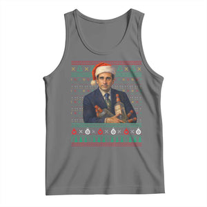 Office Christmas Movie Tank Top Funny Retro 90s Movie Ugly Xmas TS10 Black Heather Print Your Wear