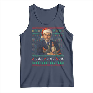 Office Christmas Movie Tank Top Funny Retro 90s Movie Ugly Xmas TS10 Navy Print Your Wear